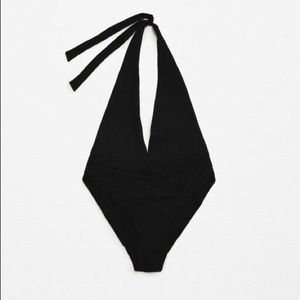 Zara one piece black tie swimsuit size medium